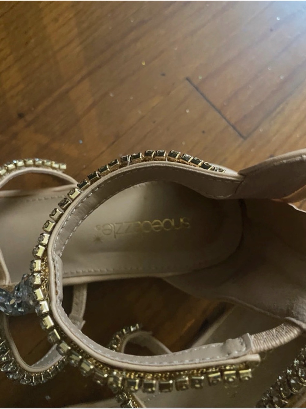 Embellished Nude Strappy Women's Sandals by Shoedazzle size 7.5 - Picture 2 of 4